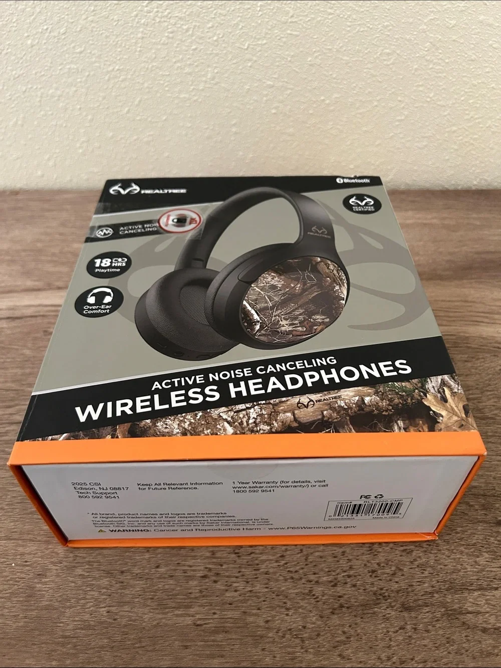 Over-Ear Wireless Headphones in Black with Camo Ear Cups